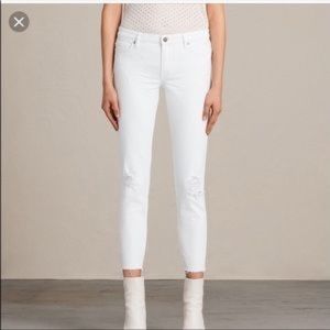 All Saints mast ankle destroy skinny jeans NWT